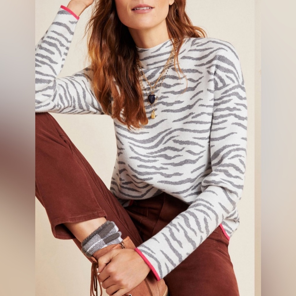 New Anthropologie Ivanna Knit Mock Neck Top